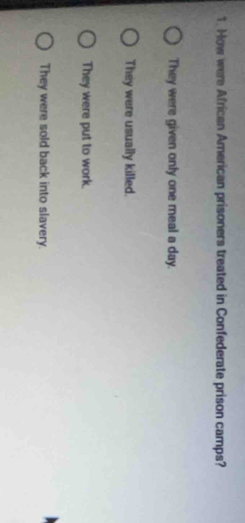 1. how were african american prisoners treated in confederate prison ca…