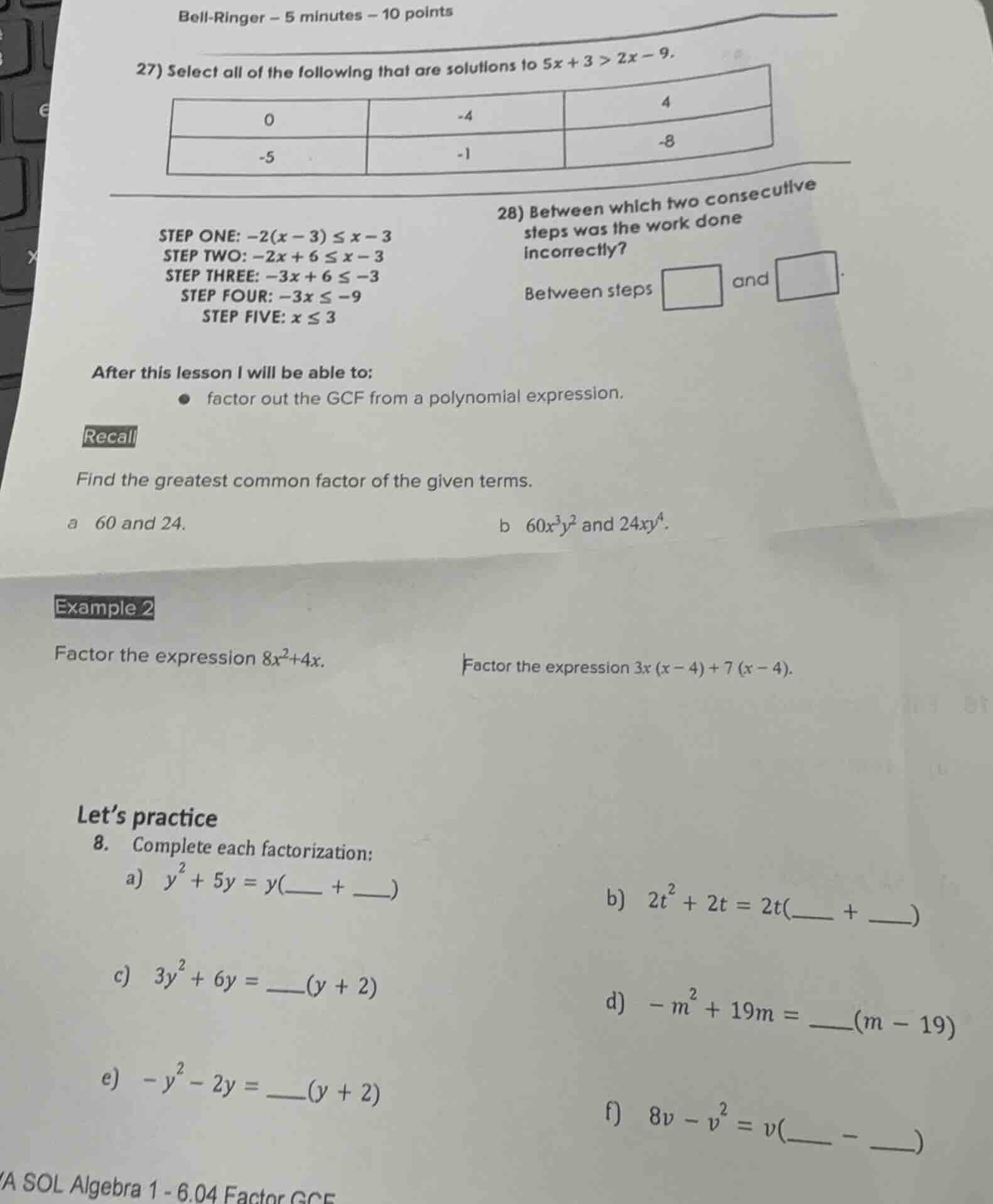 bell-ringer - 5 minutes - 10 points 27) select all of the following tha…