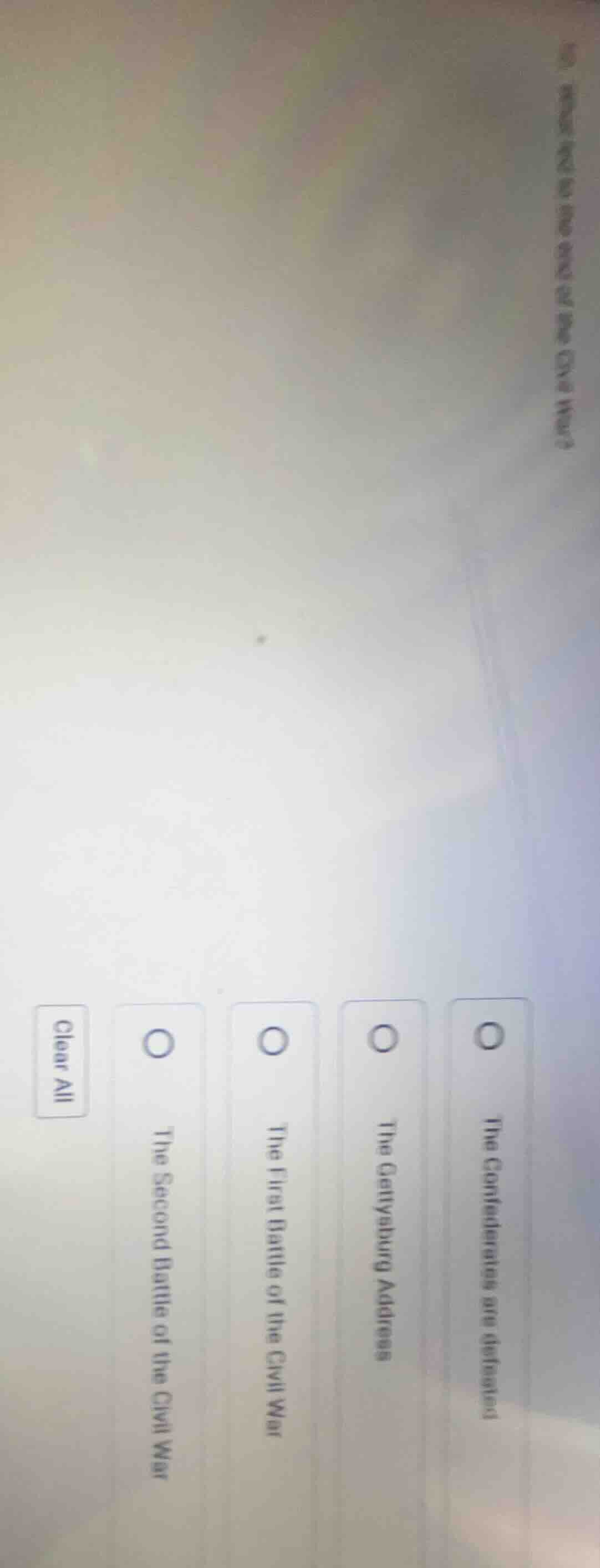 what led to the end of the civil war?clear all○ the confederates are de…