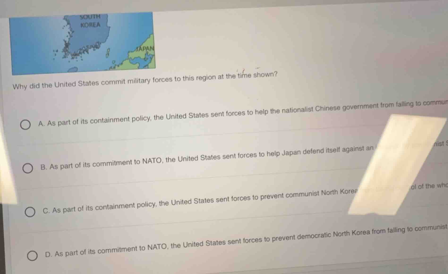 why did the united states commit military forces to this region at the …