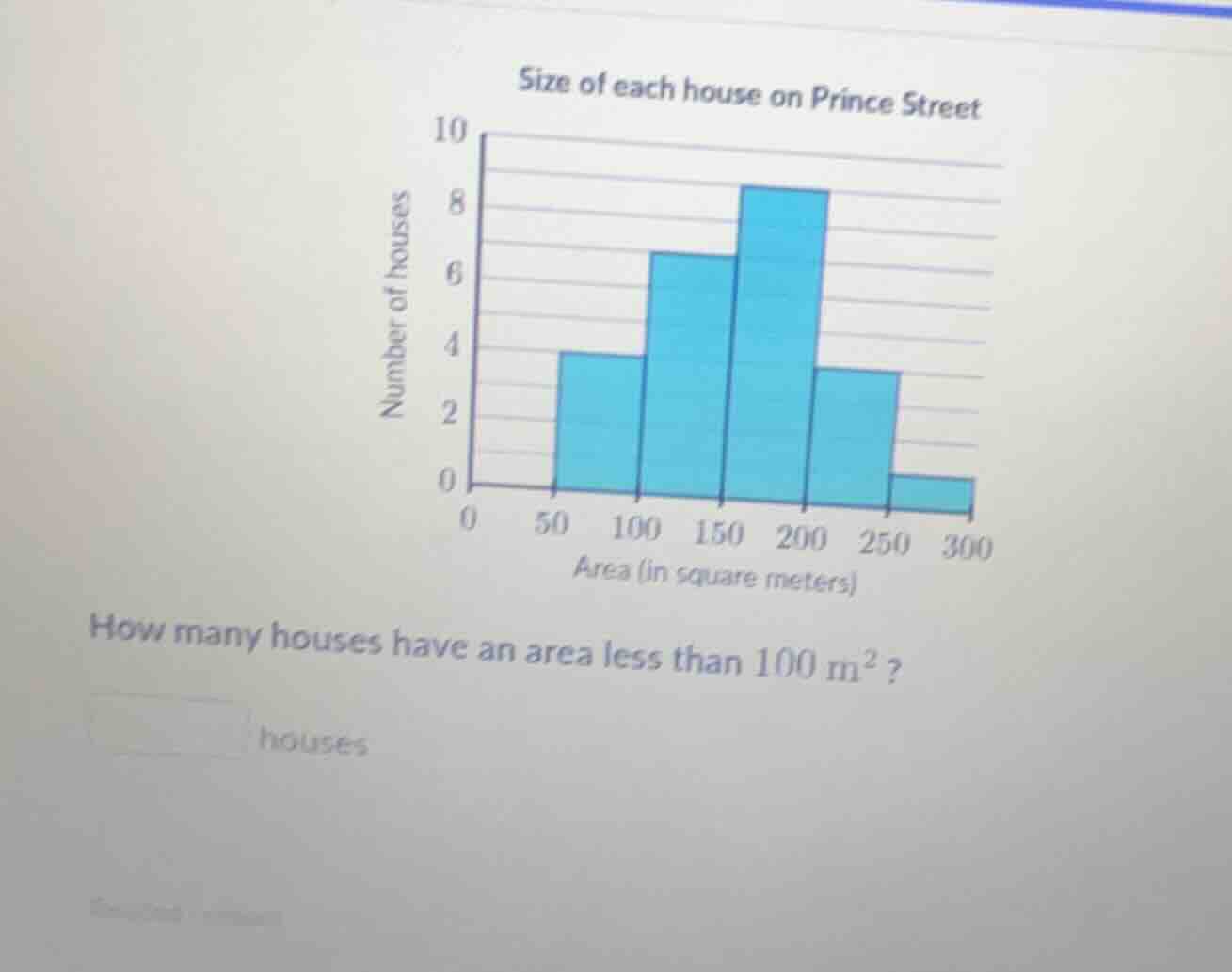 size of each house on prince street how many houses have an area less t…