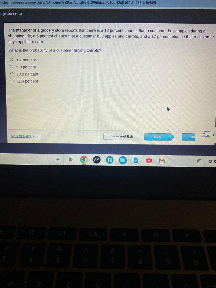 algebra i b-cr the manager of a grocery store reports that there is a 1…