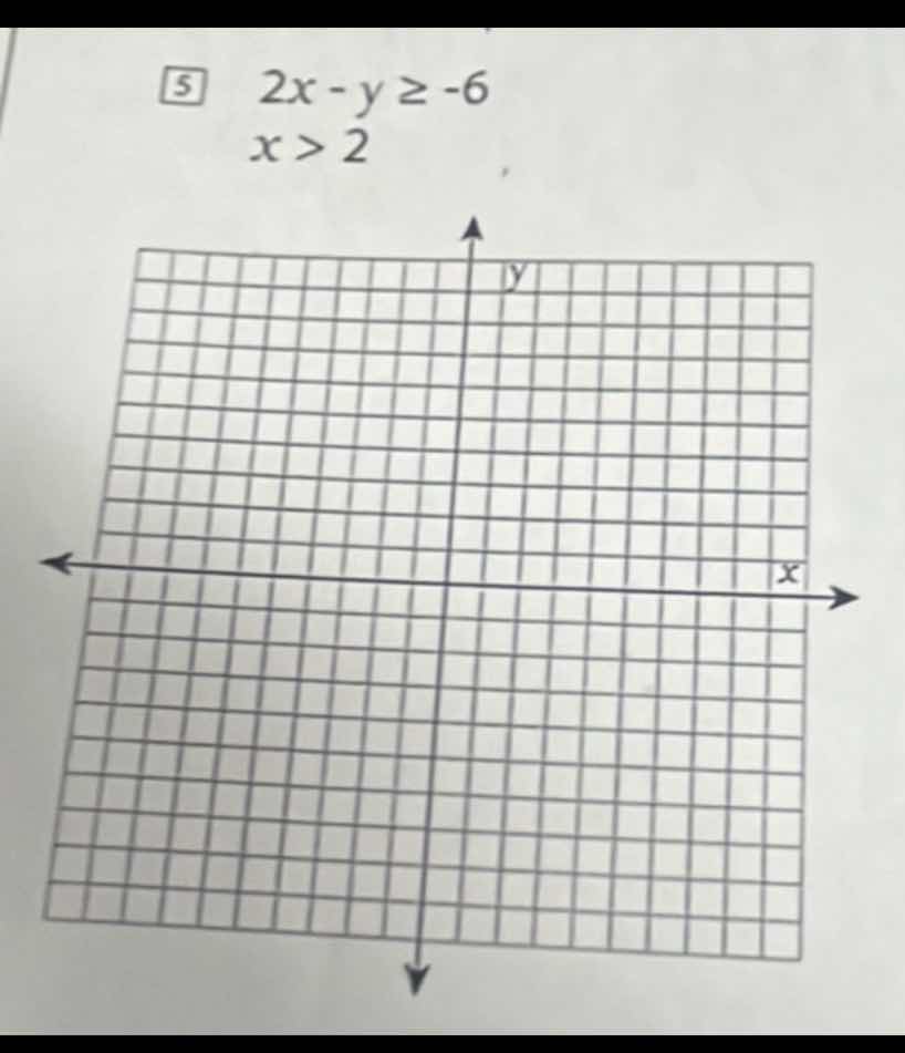 ⑤ $2x - y \\geq -6$ $x > 2$