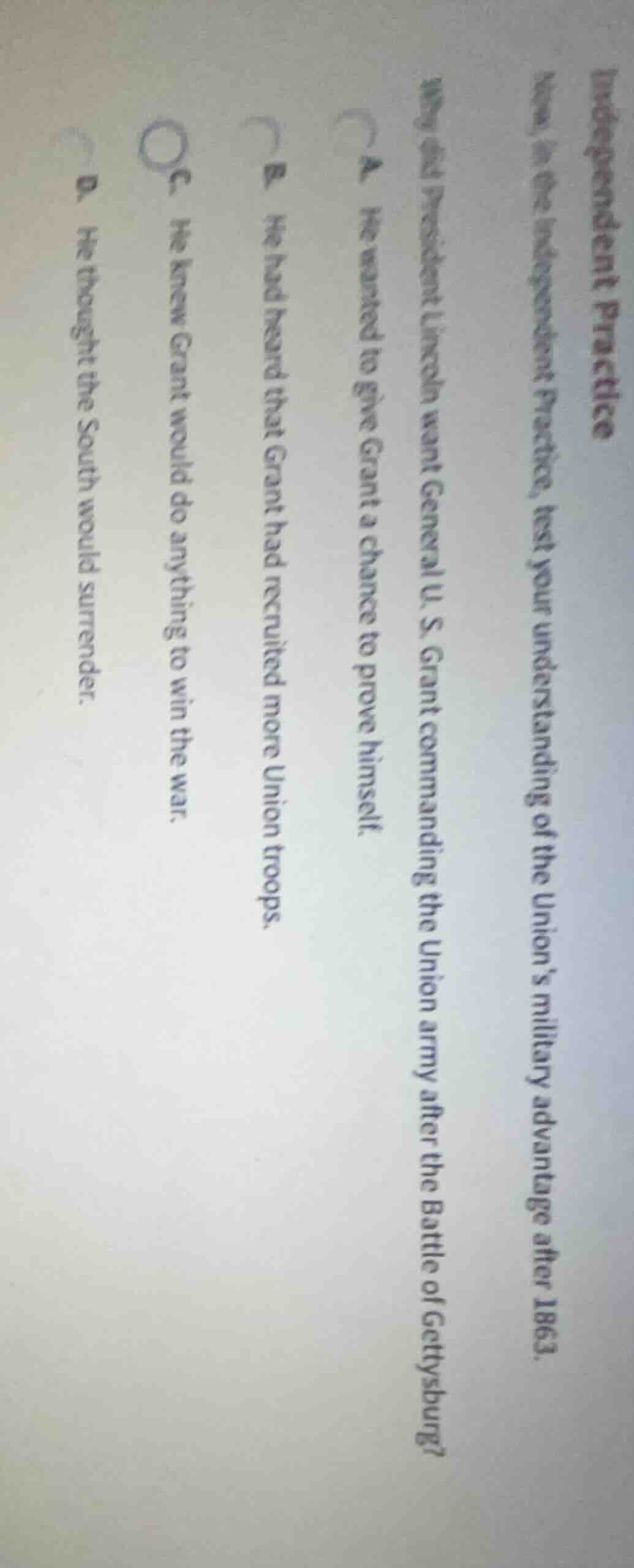 independent practice now, in the independent practice, test your unders…