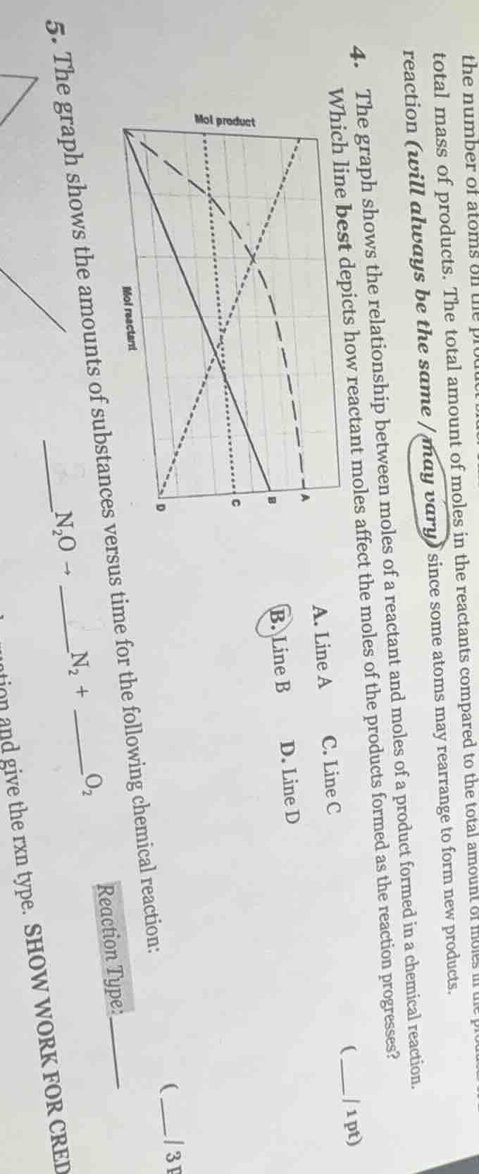 the number of atoms on the product side total mass of products. the tot…