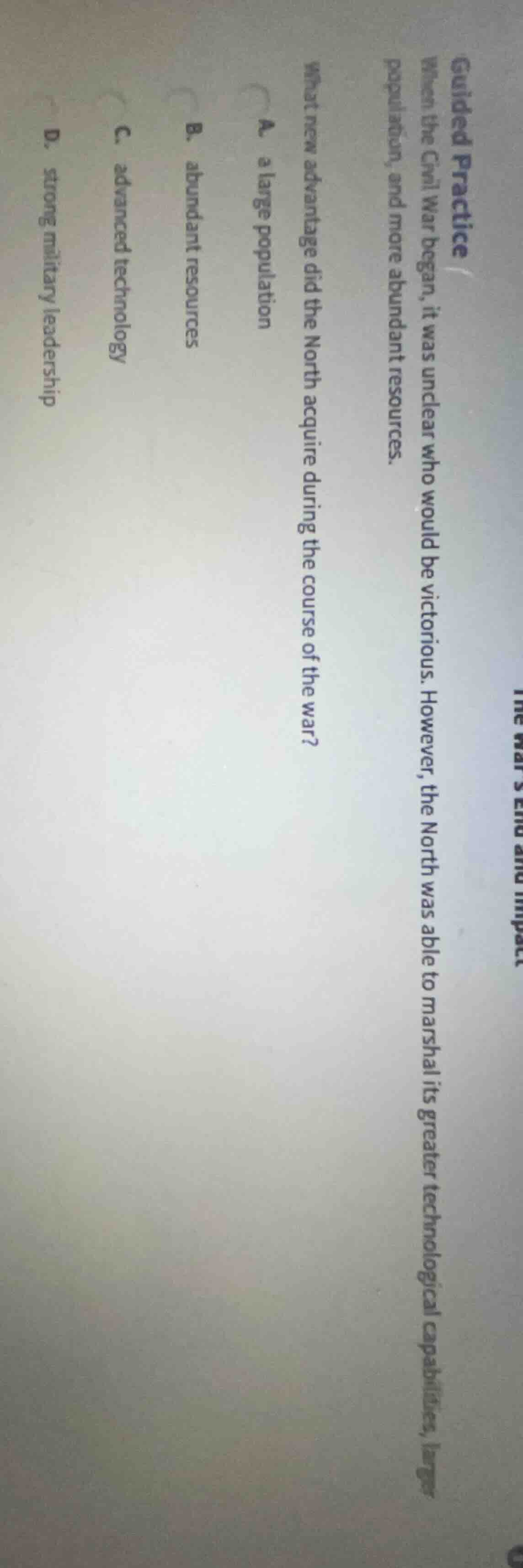 guided practicewhen the civil war began, it was unclear who would be vi…