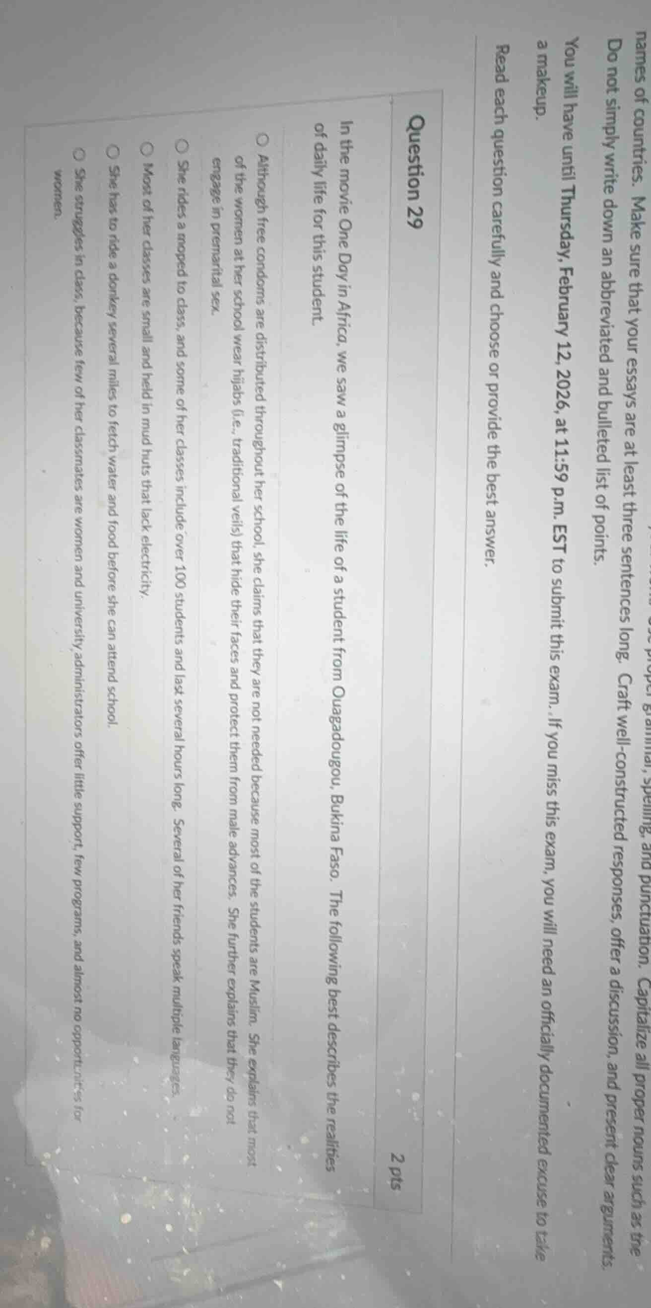 names of countries. make sure that your essays are at least three sente…