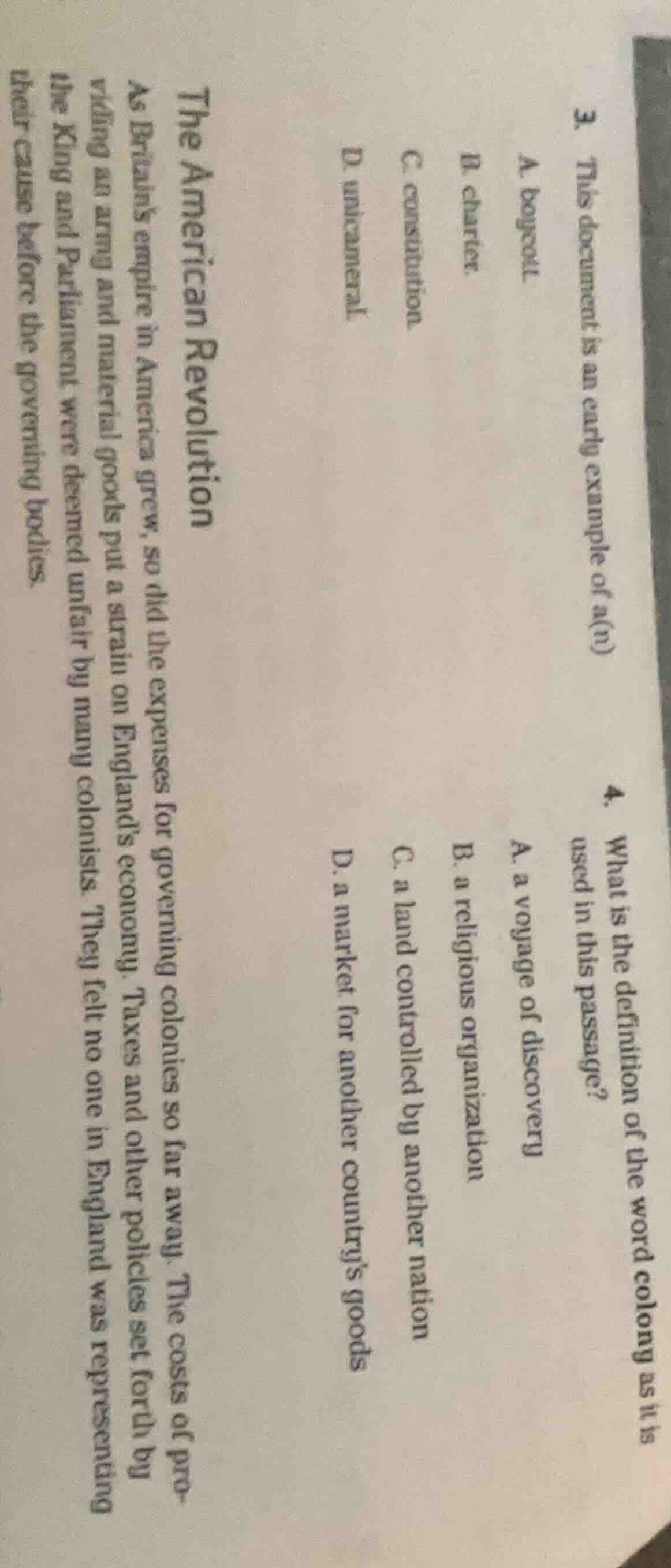 3. this document is an early example of a(n)a. boycottb. charterc. cons…