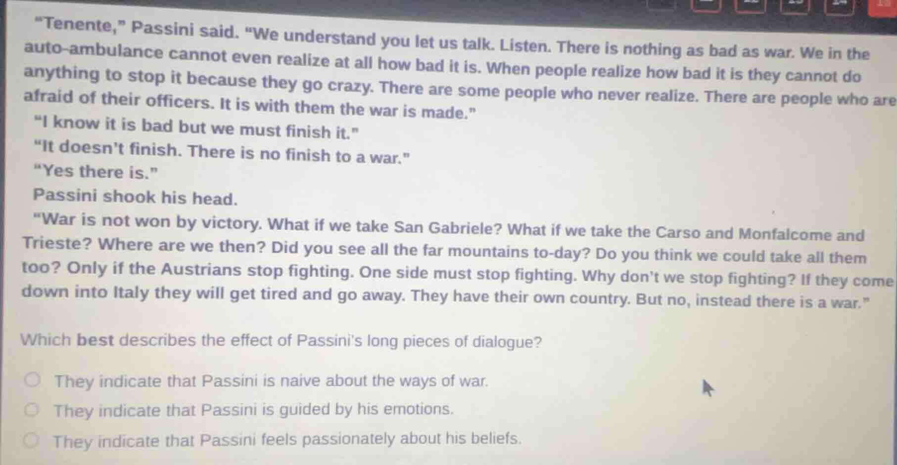 \tenente,\ passini said. \we understand you let us talk. listen. there …