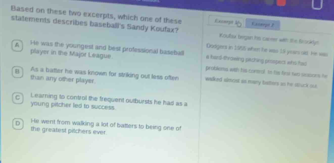 based on these two excerpts, which one of these statements describes ba…