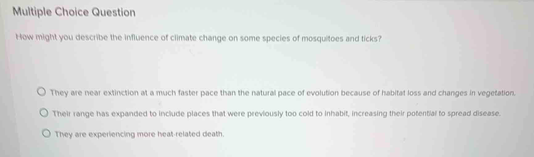 multiple choice question how might you describe the influence of climat…