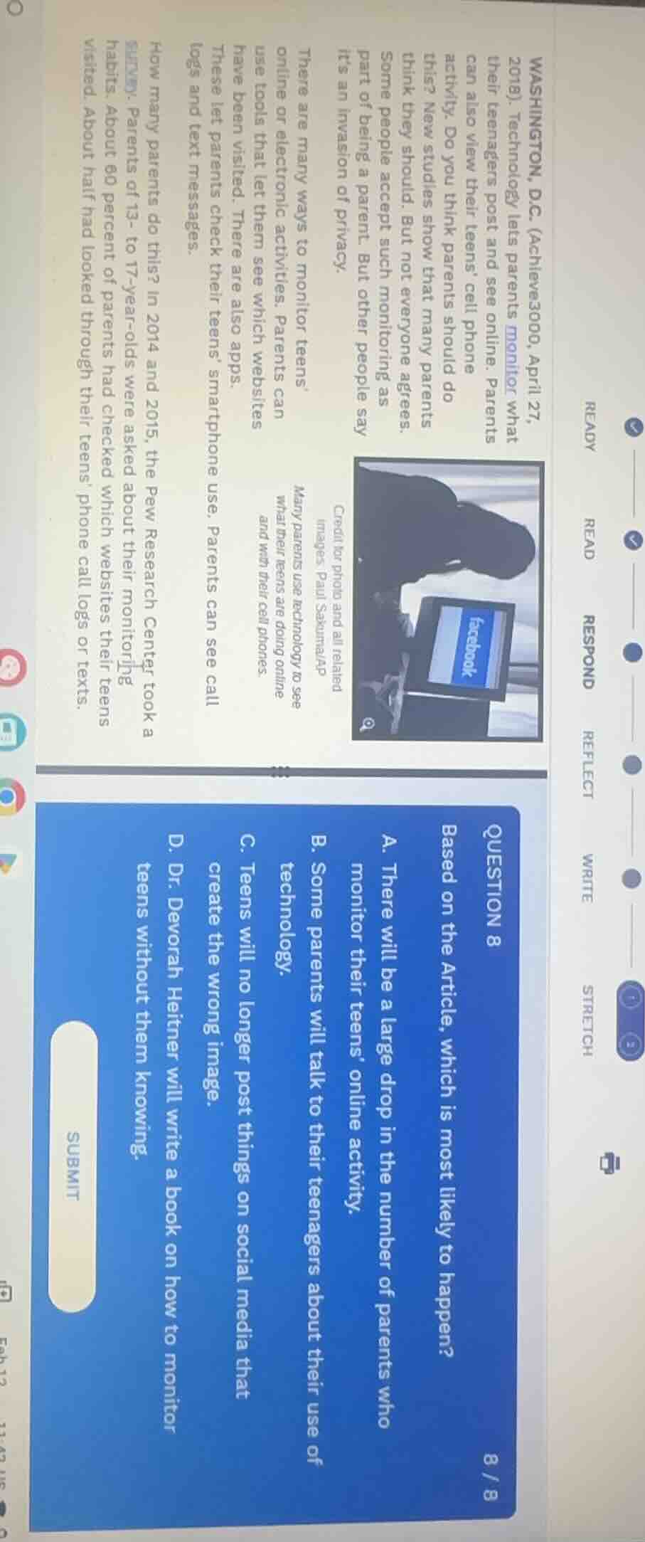 washington, d.c. (achieve3000, april 27, 2018). technology lets parents…