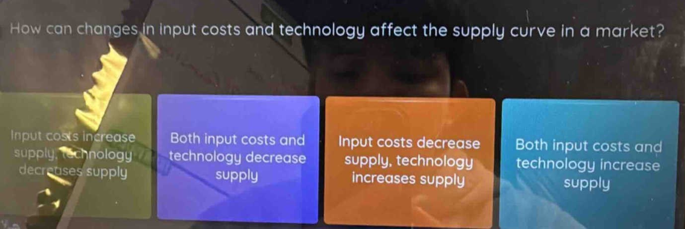 how can changes in input costs and technology affect the supply curve i…