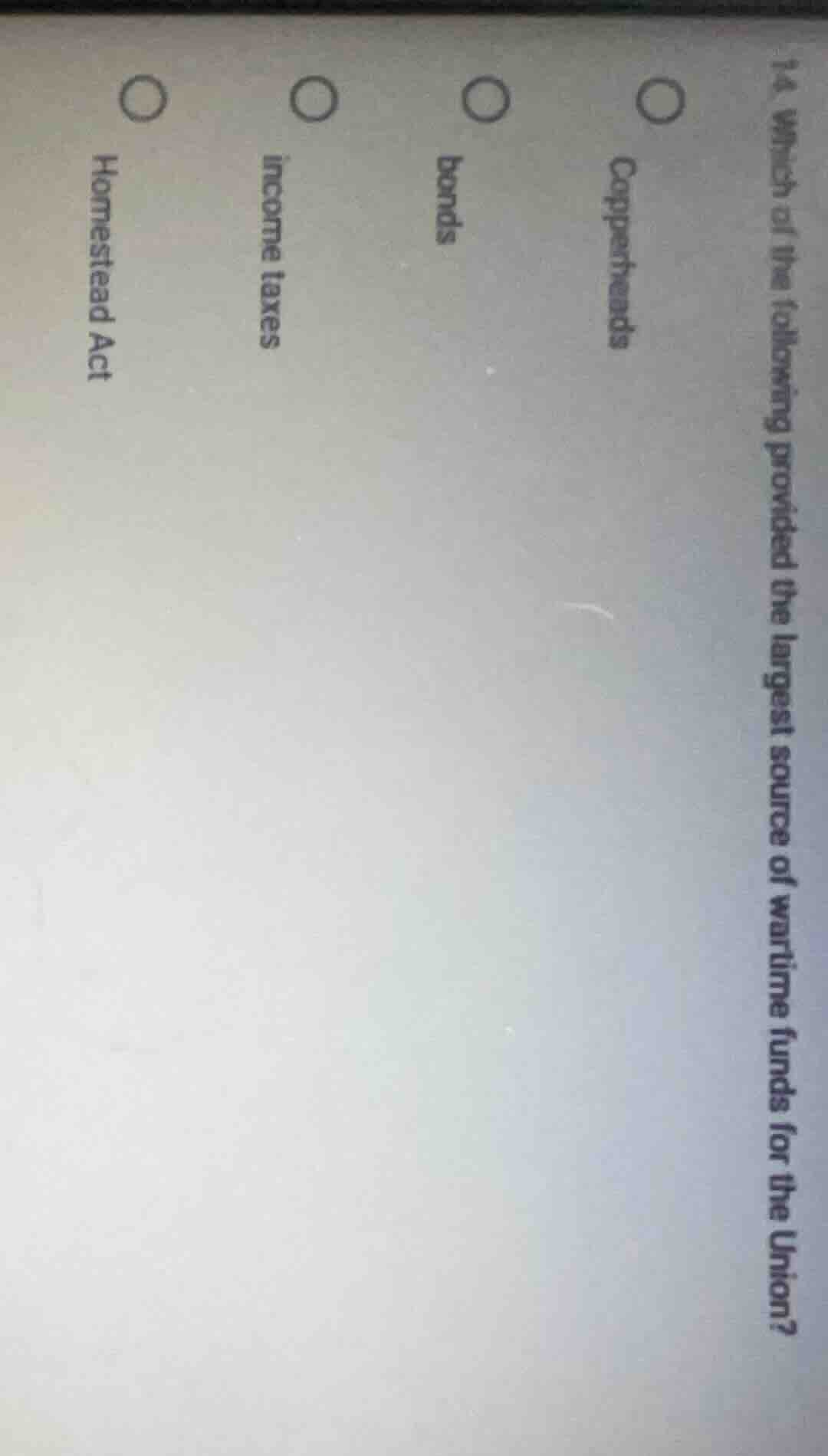 14. which of the following provided the largest source of wartime funds…