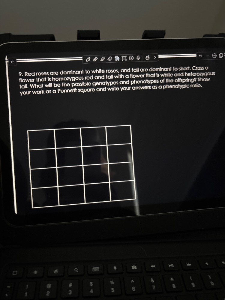 9. red roses are dominant to white roses, and tall are dominant to shor…