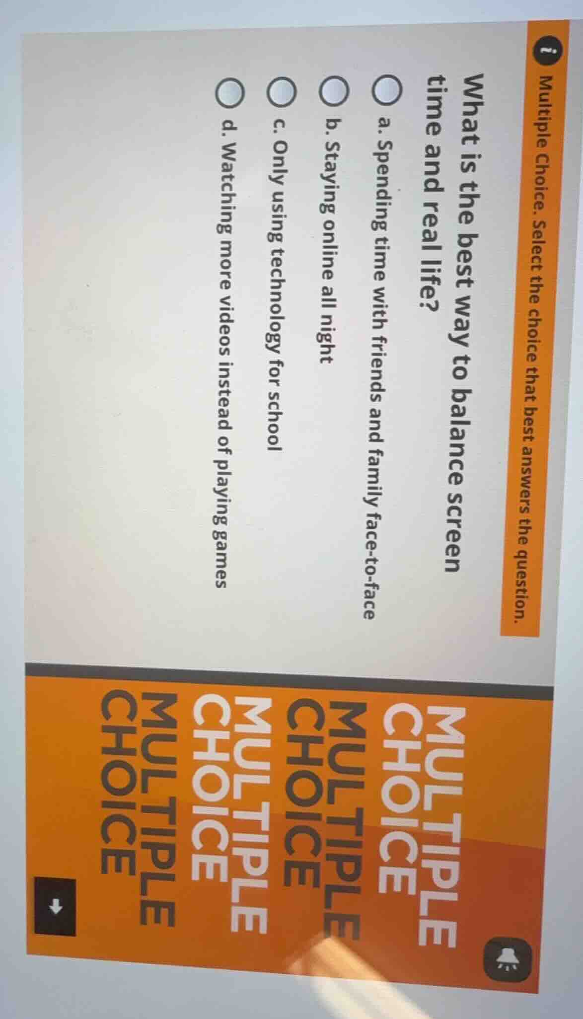 multiple choice. select the choice that best answers the question. what…