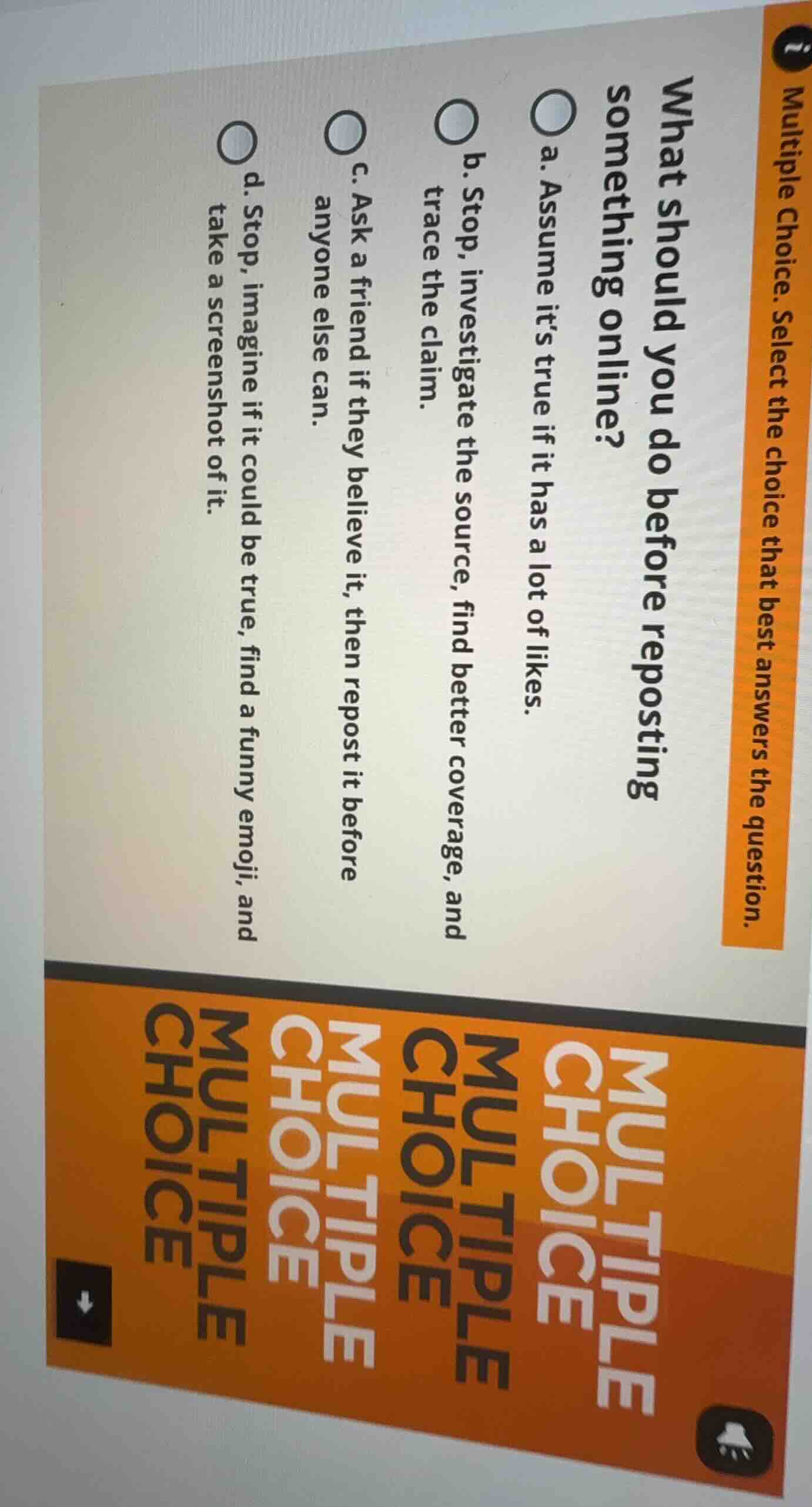 multiple choice. select the choice that best answers the question. what…