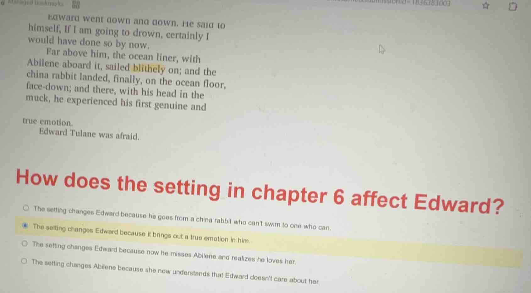 edward went down and down. he said to himself, if i am going to drown, …