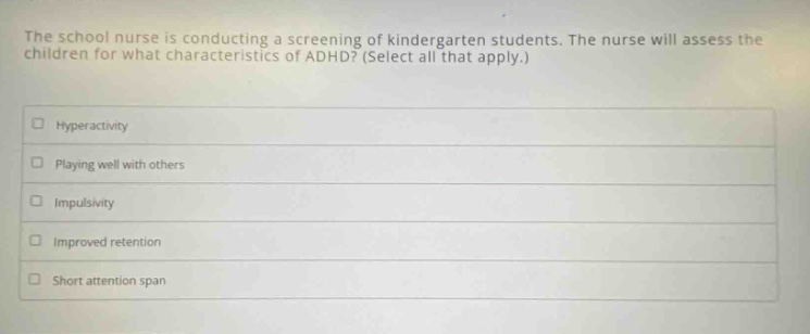the school nurse is conducting a screening of kindergarten students. th…