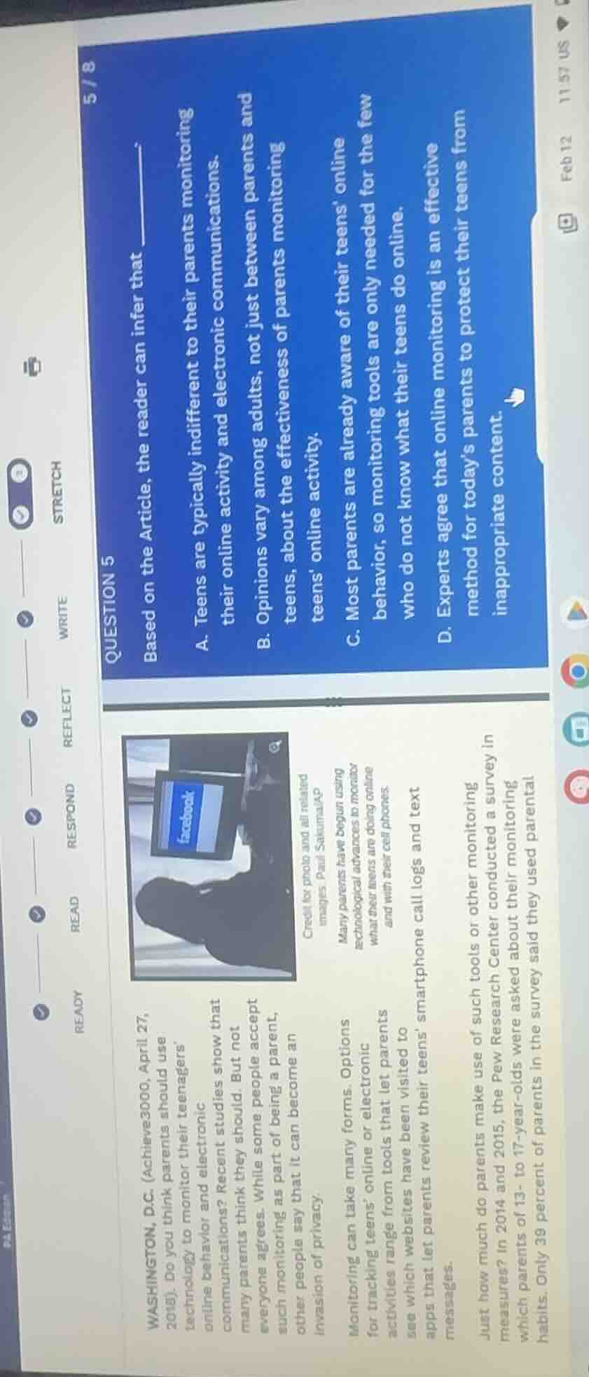 washington, d.c. (achieve3000, april 27, 2018). do you think parents sh…