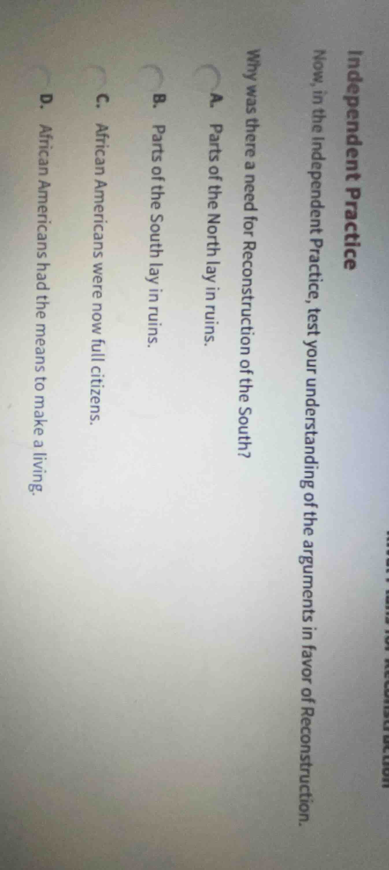 independent practice now, in the independent practice, test your unders…