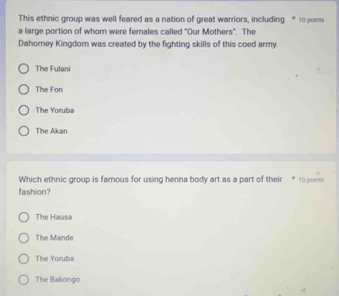 1. this ethnic group was well feared as a nation of great warriors, inc…