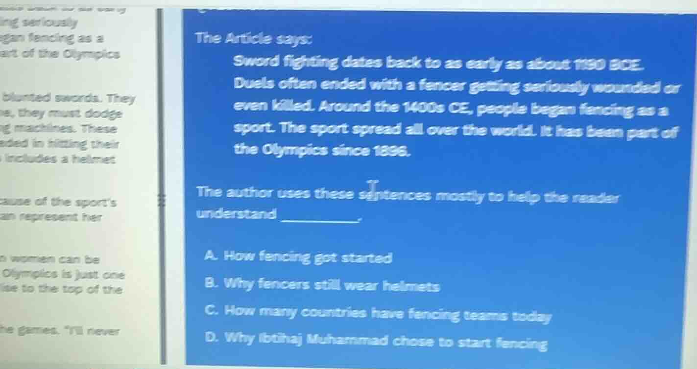 the article says: sword fighting dates back to as early as about 1190 b…