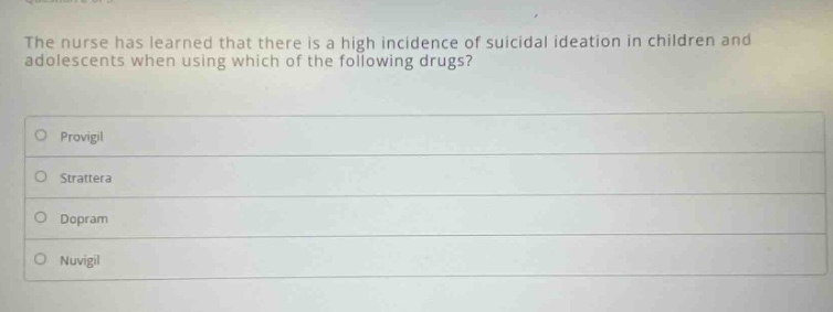 the nurse has learned that there is a high incidence of suicidal ideati…