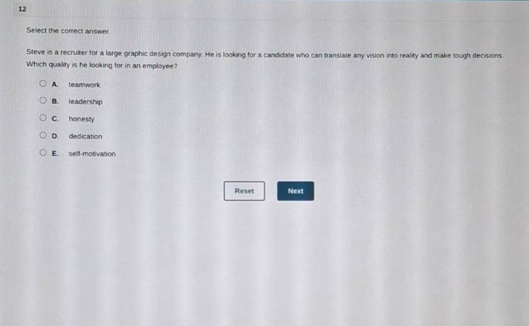 12 select the correct answer. steve is a recruiter for a large graphic …