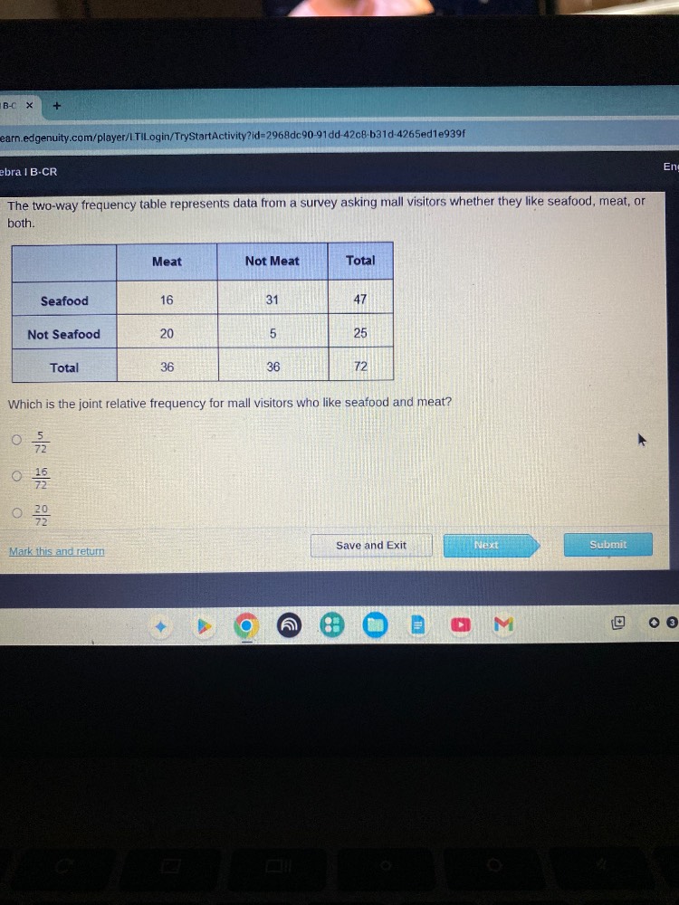 the two-way frequency table represents data from a survey asking mall v…