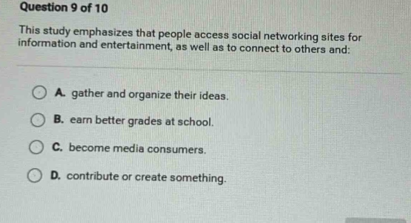 question 9 of 10 this study emphasizes that people access social networ…