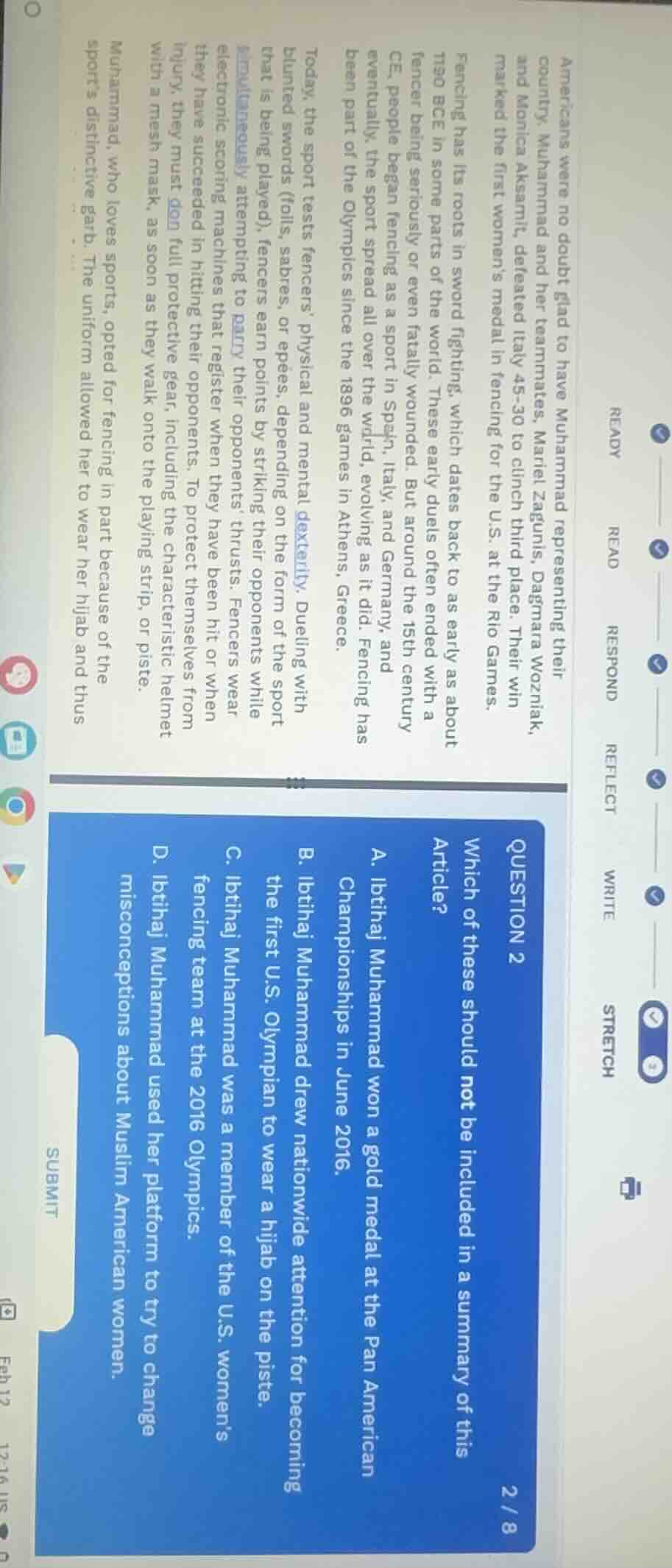 americans were no doubt glad to have muhammad representing their countr…