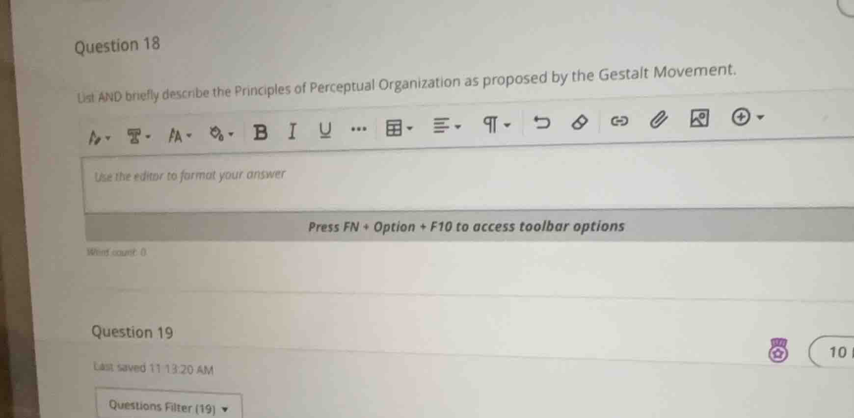 question 18 list and briefly describe the principles of perceptual orga…