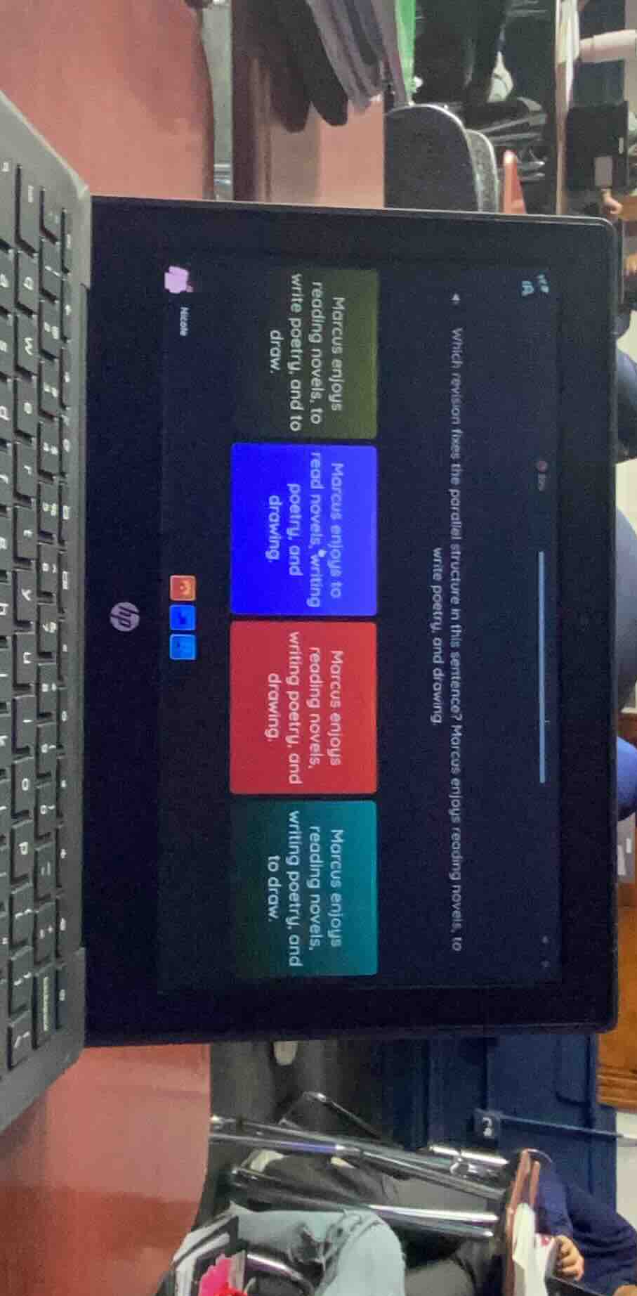 4. which revision fixes the parallel structure in this sentence? marcus…