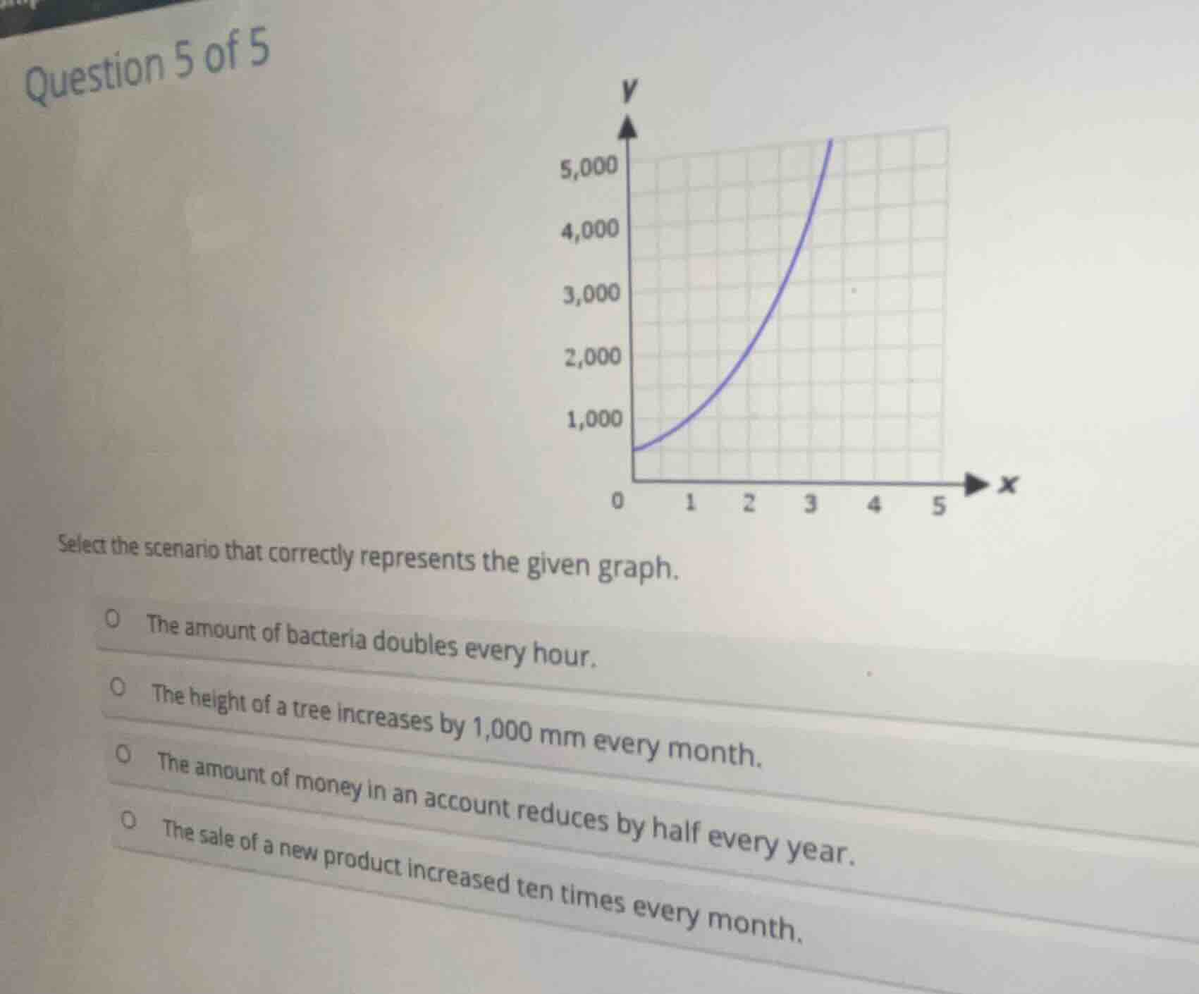 question 5 of 5 select the scenario that correctly represents the given…