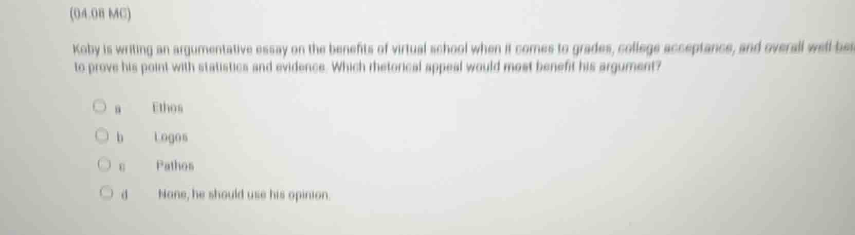 (04.08 mc) koby is writing an argumentative essay on the benefits of vi…