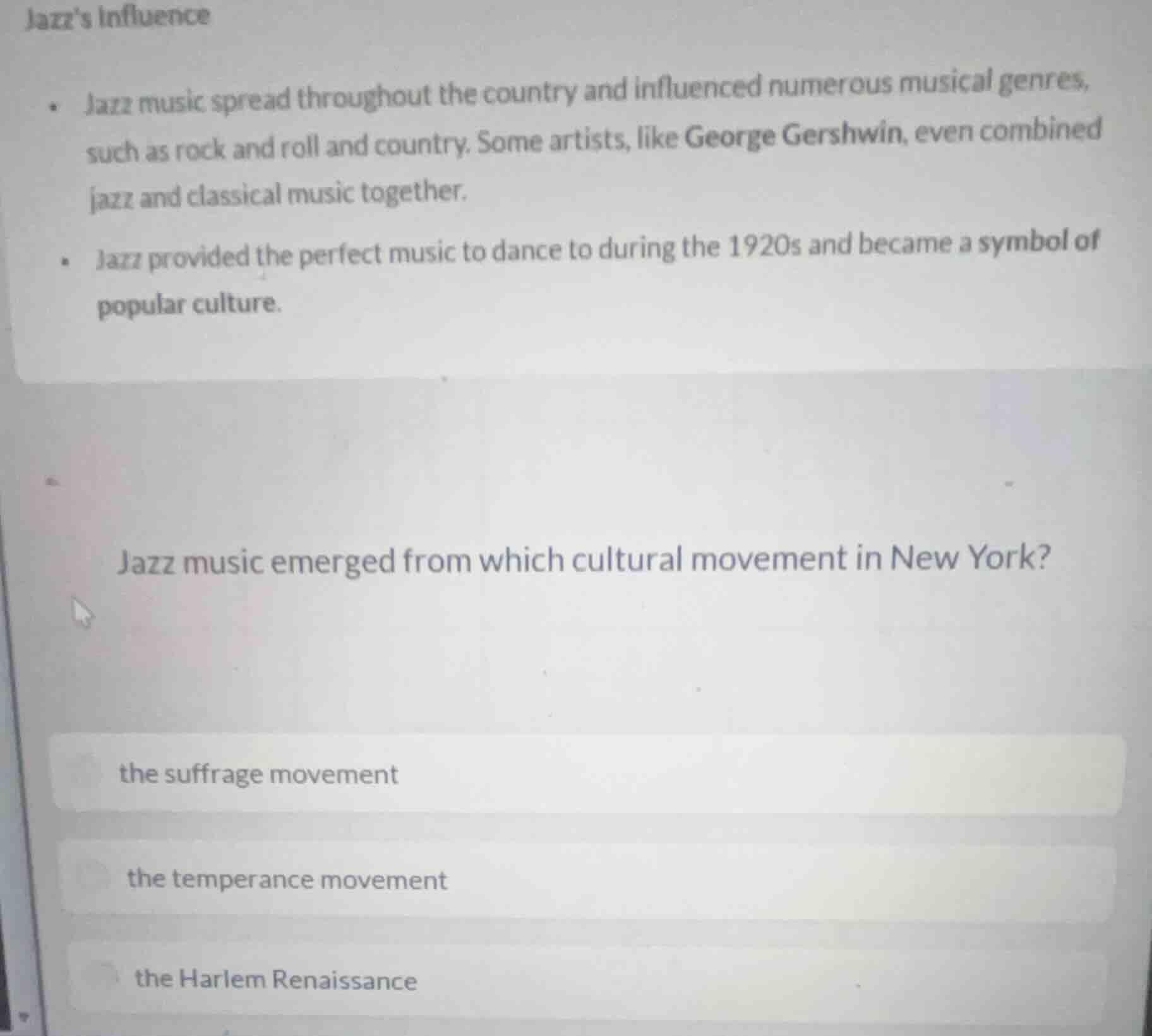 jazzs influence• jazz music spread throughout the country and influence…