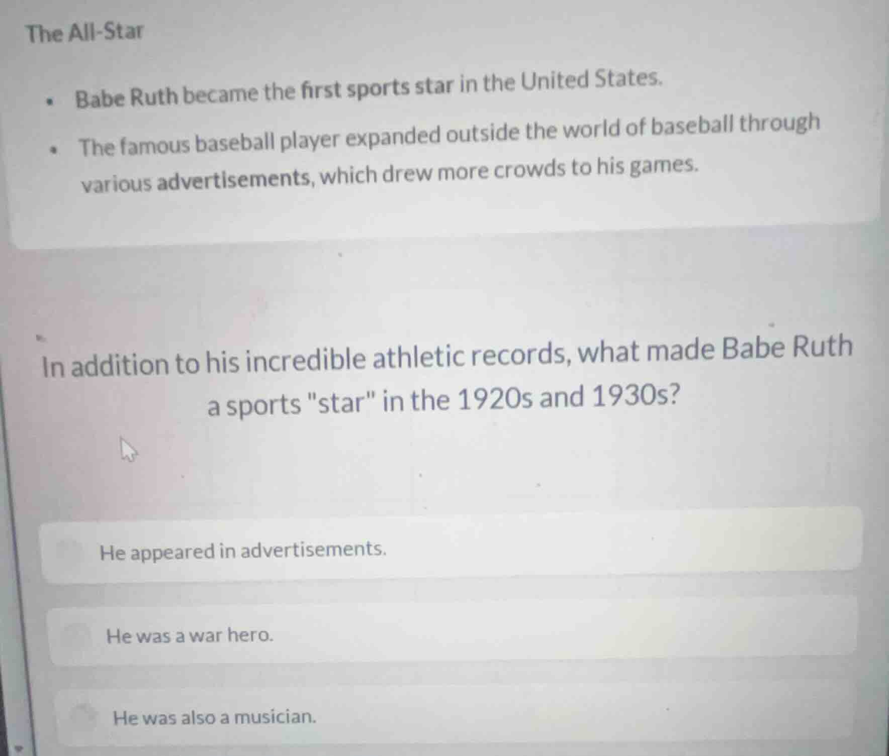 the all-star• babe ruth became the first sports star in the united stat…