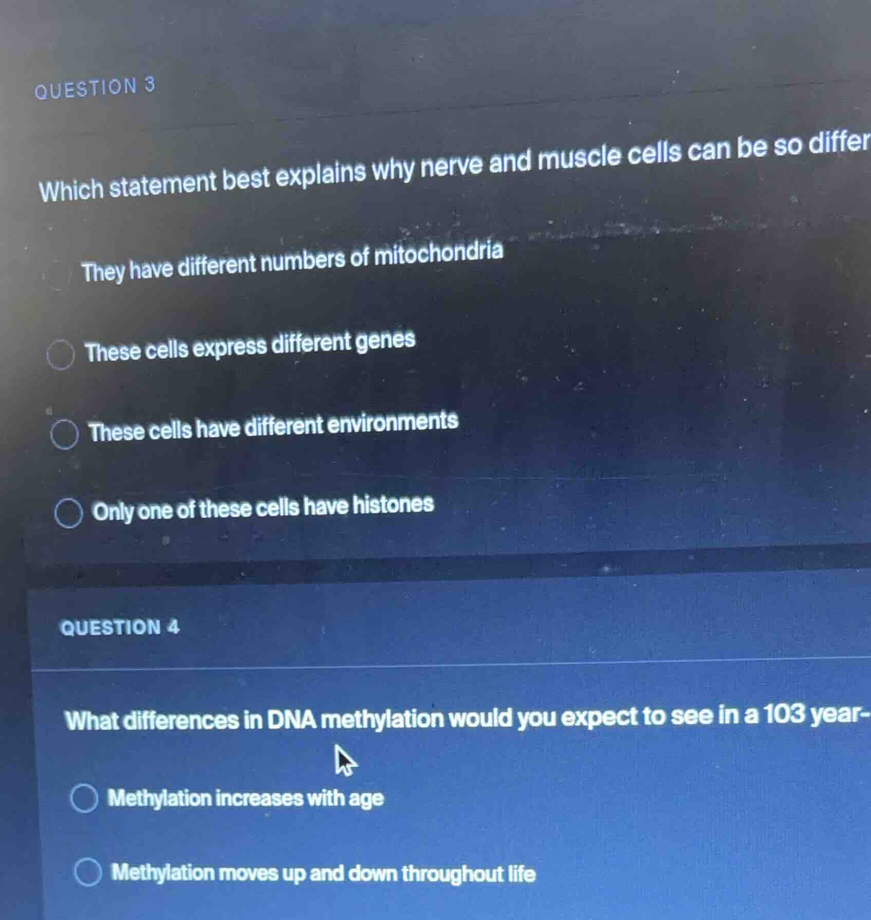 question 3 which statement best explains why nerve and muscle cells can…