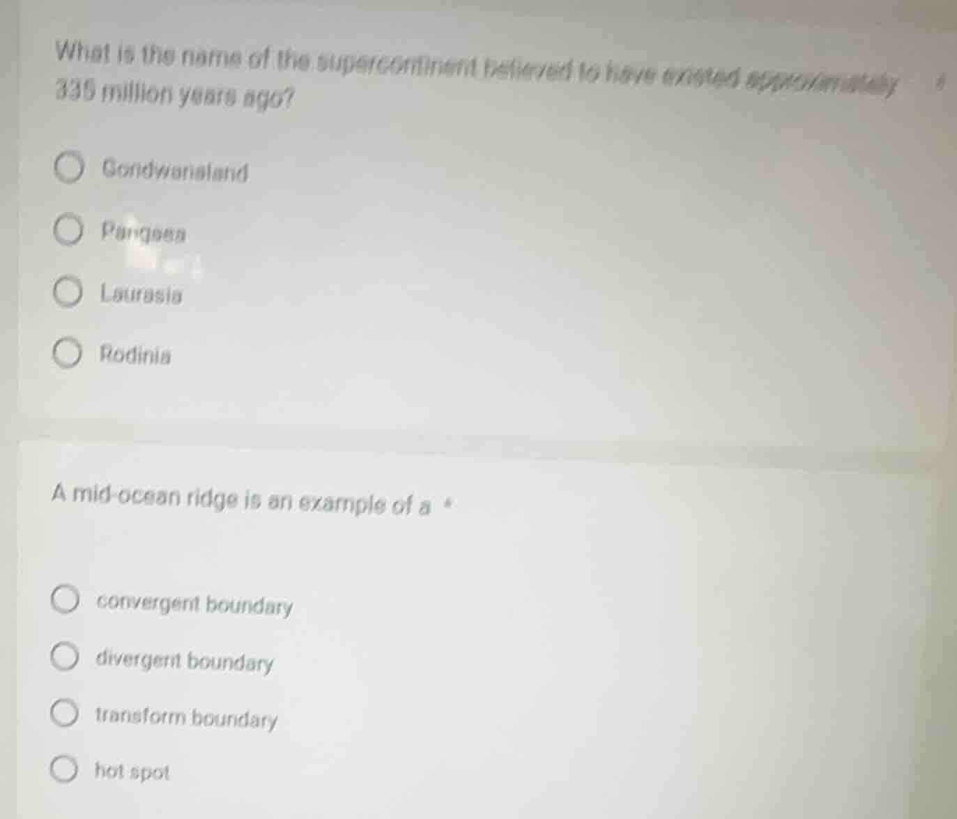 what is the name of the supercontinent believed to have existed approxi…