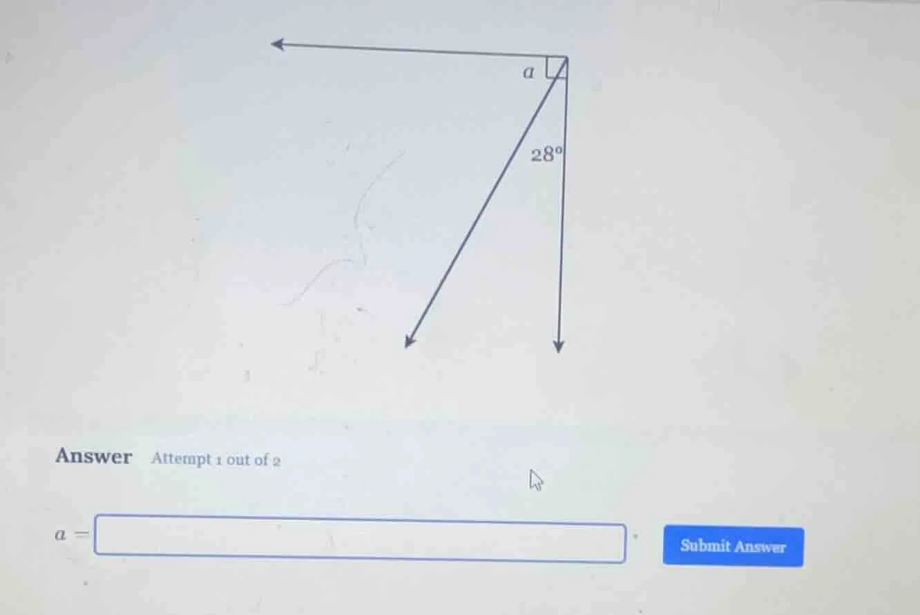 answer attempt 1 out of 2 a = submit answer