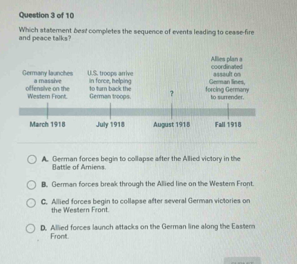 question 3 of 10 which statement best completes the sequence of events …