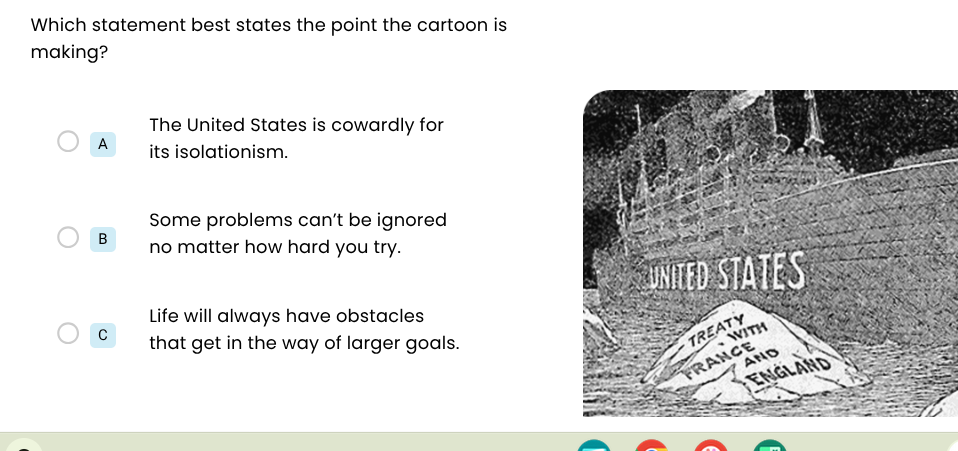 which statement best states the point the cartoon is making? a the unit…