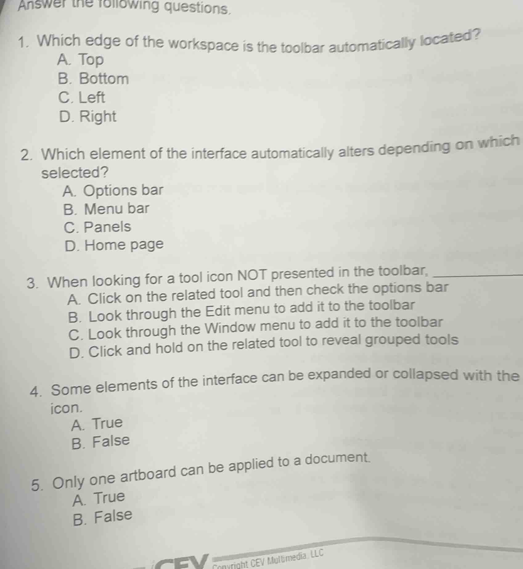 answer the following questions. 1. which edge of the workspace is the t…