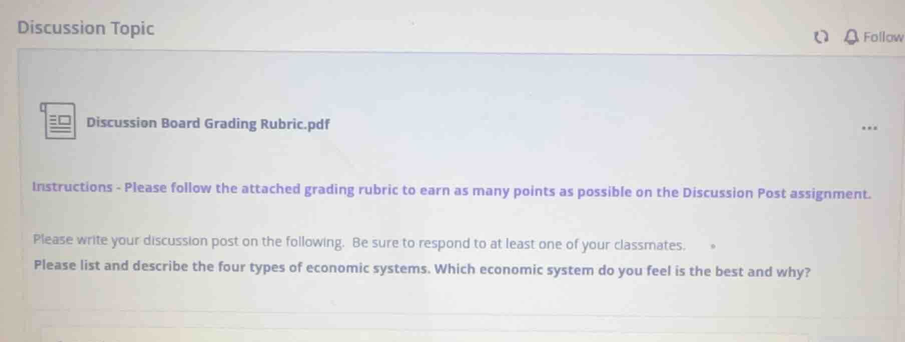 discussion topic discussion board grading rubric.pdf instructions - ple…