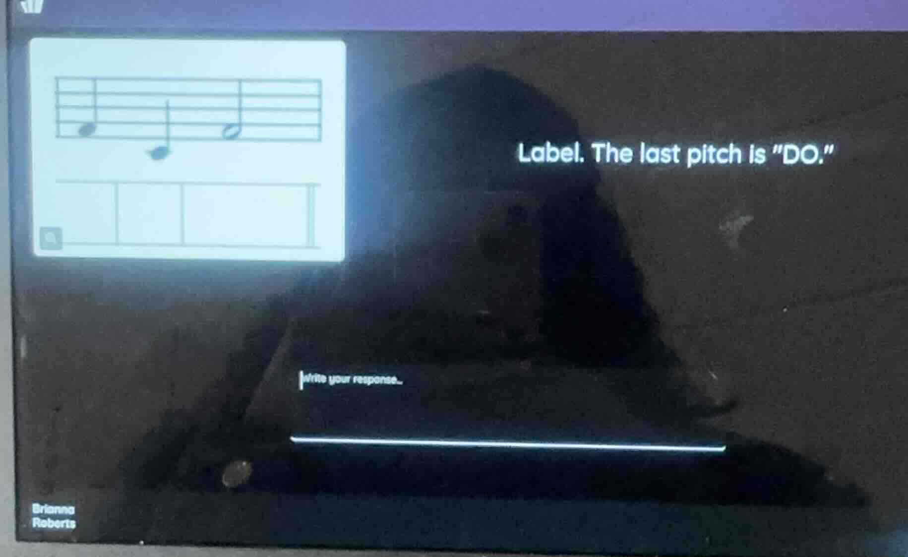 label. the last pitch is “do.” write your response...