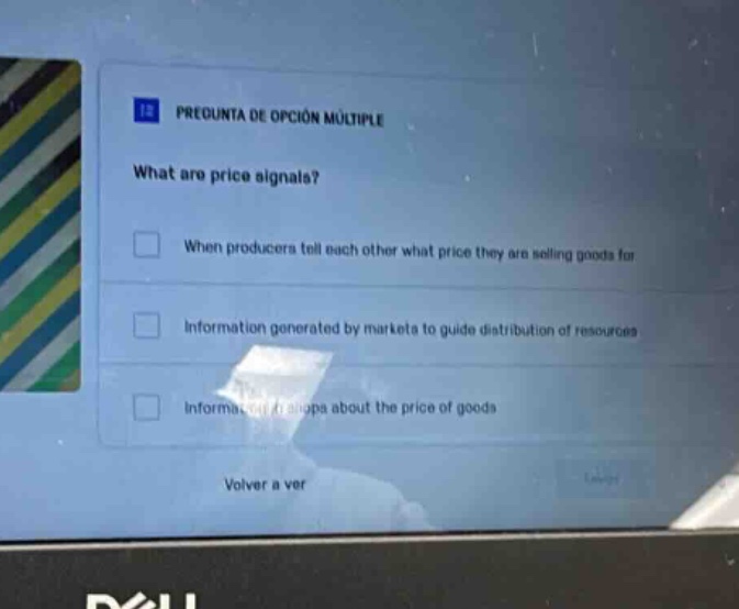 12 pregunta de opción múltiple what are price signals? when producers t…