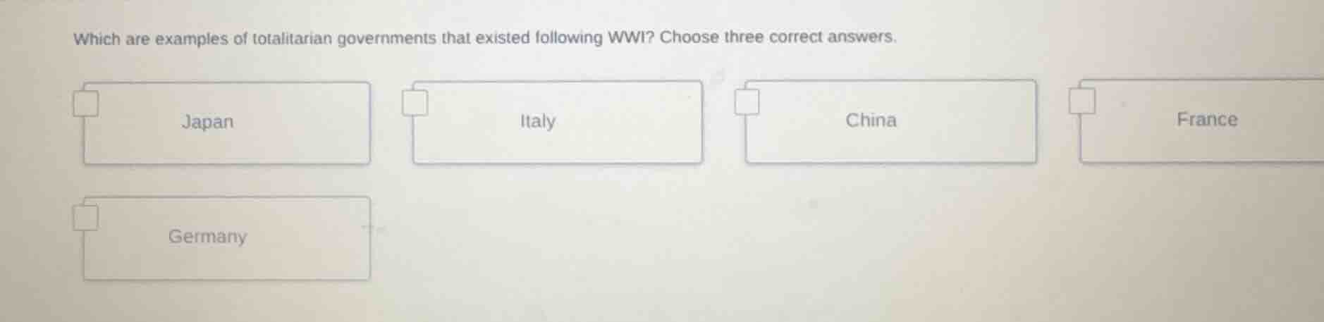 which are examples of totalitarian governments that existed following w…