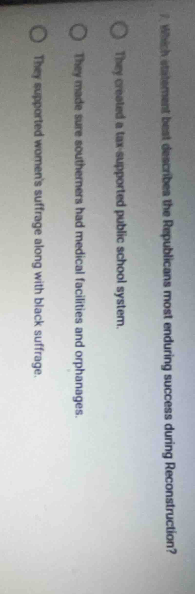 1. which statement best describes the republicans most enduring success…