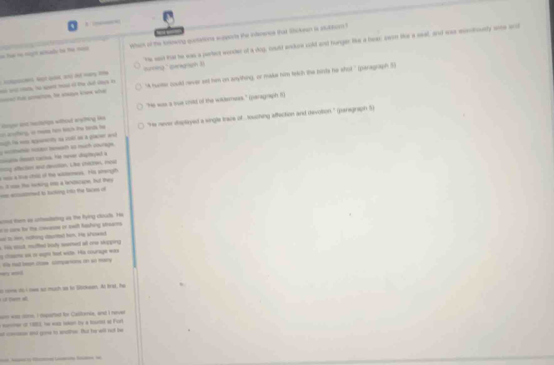 which of the following quotations supports that inference that bookeen …